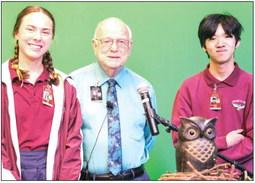 Pictured, from left: Alex Jorns, CHS Principal Wayne Warner and Kenny Quach.