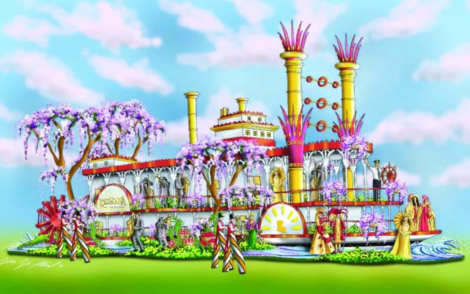 Pictured is the artist rendering from the Louisiana Office of Tourism of the float that Abbey will be riding on.