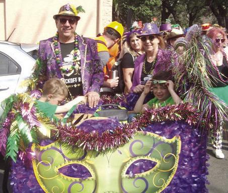The Faubourg Marigny is a stone’s away but is it a Retired St Bernard Fire Chief Tommy Stone’s throw? Tommy and his family were parading with the Krewe of St. Anne on Mardi Gras Day.