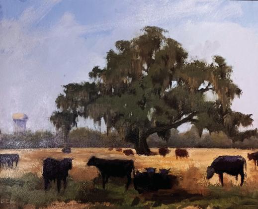 Cattle rancher Louis Pomes would never guess his cattle on the Sinclair tract in Meraux would ever be immortalized in an oil painting.