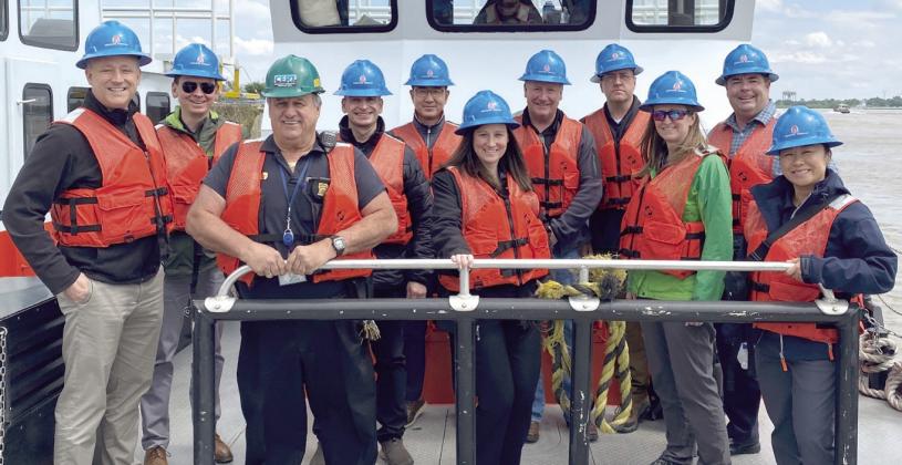 The National Security and Resource Strategy graduates took a boat tour to see and experience the Mississippi River.