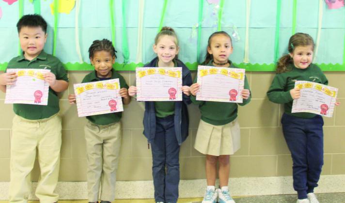 The Joseph Davies Elementary’s Kindergarten Students of the Month for January 2023 are Timmy Phan, Jeremiah Williams, Adalie Groom, Alayna Funez and Lauralyn Frazier.
