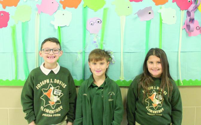 Pictured are Joseph Davies Elementary’s Second Grade Students of the Month for January 2023: Dexter Regnier, Milah Fonseca, Julian Burkhardt and Bailey Egano.