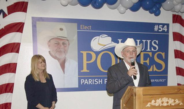 Parish President-Elect Louis Pomes humbly thanked all who helped him to victory. He stressed his positive approach in the campaign and promised to serve all the people of St. Bernard going forward. Photo by Jimmy Delery