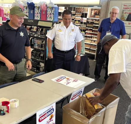 The St. Bernard Sheriff’s Office held a Drug-Take Back Day April 22 at Walgreens in Chalmette. Residents properly disposed of 133 pounds of unwanted or expired prescriptions and over-thecounter medications.
