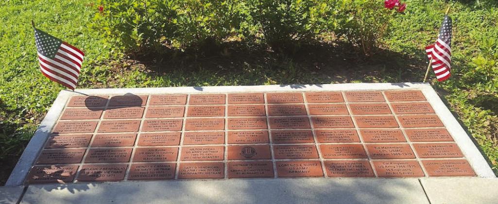 Commemorative bricks honoring the legacy and service and Vietnam War veterans.