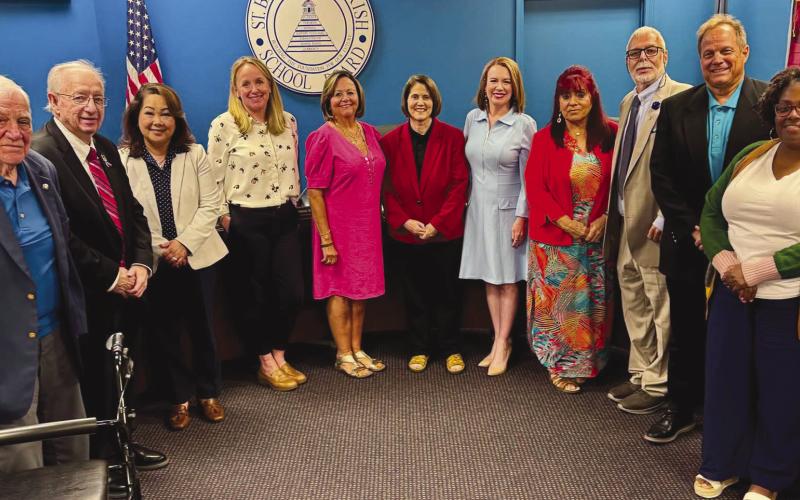 The St. Bernard Parish School Board (from left): Don Campbell, Joseph Long, Kelly Le-Bowman, Carly Creason, President Diana Dysart, Superintendent Mary Lumetta, Vice President Katherine Lemoine, Rosiland White, Henry Rodriguez III, Sean Warner, Keisa Rodney.