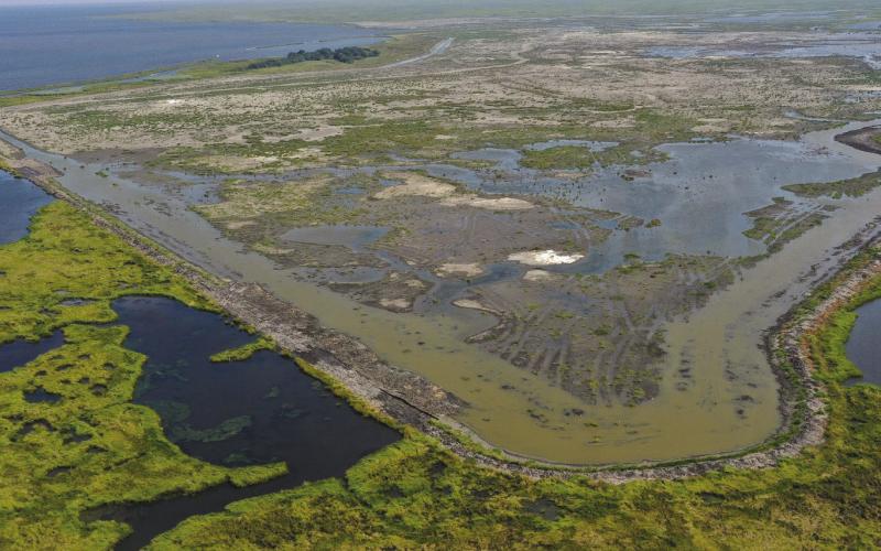 Arial view of Lake Borgne.