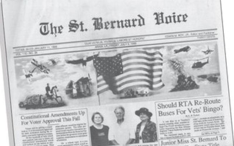 Above: The St. Bernard Voice’s front page 25 years ago, showcasing the new Veterans Wall Mural in Chalmette.