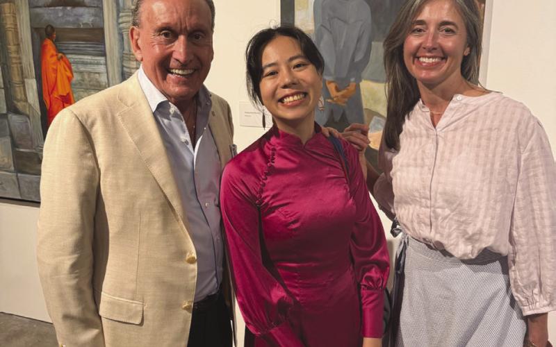 Sidney Torres, artist Phuong Hoang , Sabrina Schmidt at Refresh America art exhibit at the CAC.