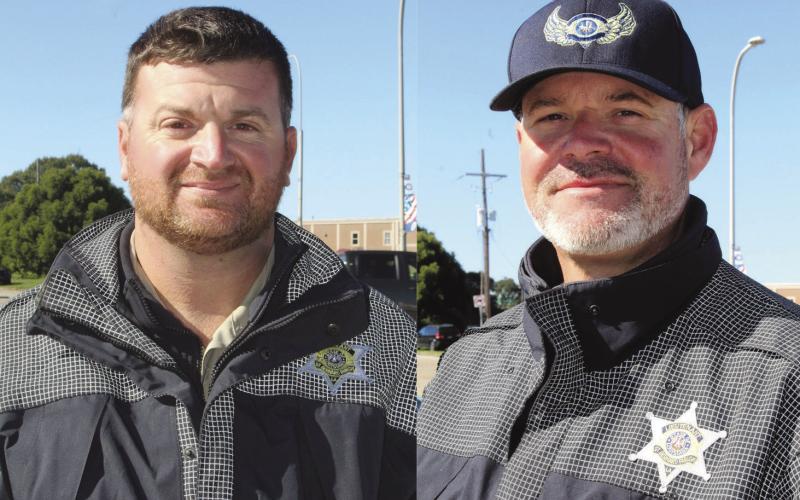 Lt. Brent Bourgeois, right, and Sgt. Christopher Manno, both of the Field Operations Bureau Trac Division, were among the St. Bernard Sheri's Oce deputies who donated money to participate in a No-Shave November fundraiser.
