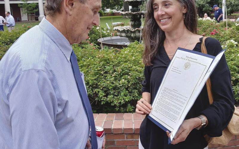 As a very talented painting artist himself, Louisiana Supreme Court Justice John Weimer took an in depth look at the proclamation Sabrina Schmidt received. Both Weimer and Schmidt have painted many beautiful scenes of the landscape of Louisiana. Their talent makes us Louisianans proud.