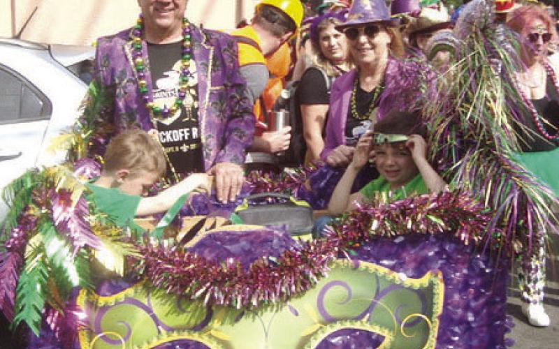 The Faubourg Marigny is a stone’s away but is it a Retired St Bernard Fire Chief Tommy Stone’s throw? Tommy and his family were parading with the Krewe of St. Anne on Mardi Gras Day.