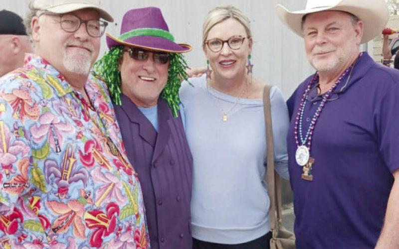 Chris Haines, Harry and Marcia Goff, and Louis Pomes at the Arabi Art Market. The Goff’s are out-oftown visitors who were given a tour of the successful Meraux Foundation cultural arts developments in St. Bernard Parish.
