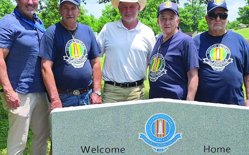 Pictured, from left: David Bean, Henry Catania (Board member), Louis Pomes, Hilton Preau (VVA Chapter President) and Norman Landry (VVA Chapter VP).