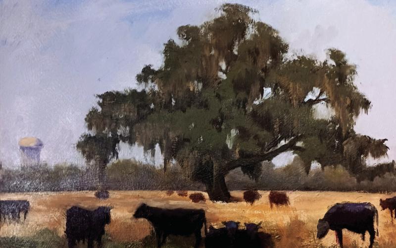 Cattle rancher Louis Pomes would never guess his cattle on the Sinclair tract in Meraux would ever be immortalized in an oil painting.