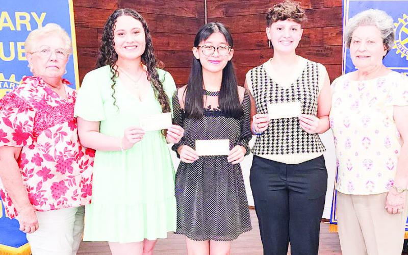 Recently the St. Bernard Rotary Club met and distributed four $500 scholarships. Pictured, from left: Rotary Club incoming President Brenda Breakfield, scholarship recipients Catherine Wilson, Anna Nguyen, Audrey Cox, and the current President Lena Nunez. Not pictured is one of the scholarship recipients, Sheyla Cabrera.