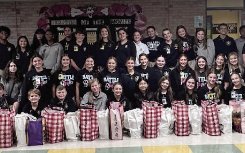 The Trist Builders Club recently put together Thanksgiving baskets for the needy.