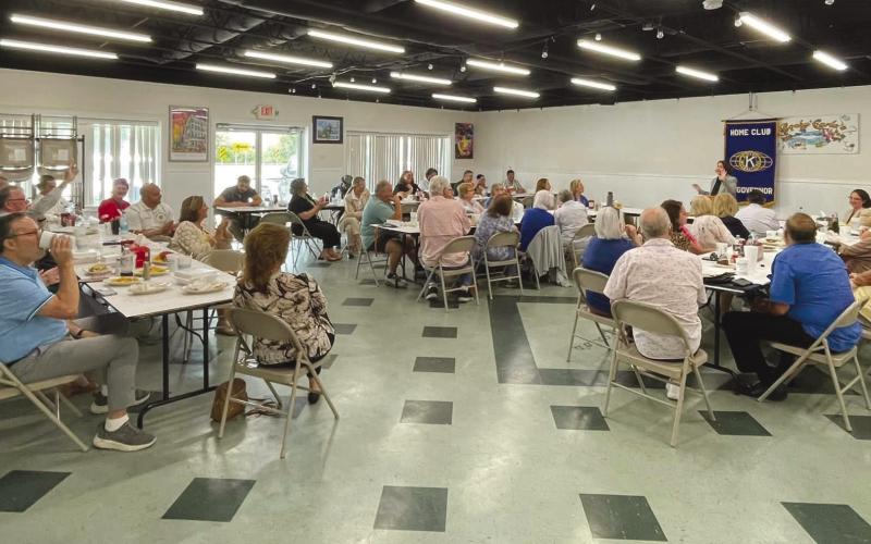 Superintendent Mary Lumetta attended a Kiwanis luncheon to discuss various aspects of the parish school system and provide an overview of the programs being implemented to promote student improvement.