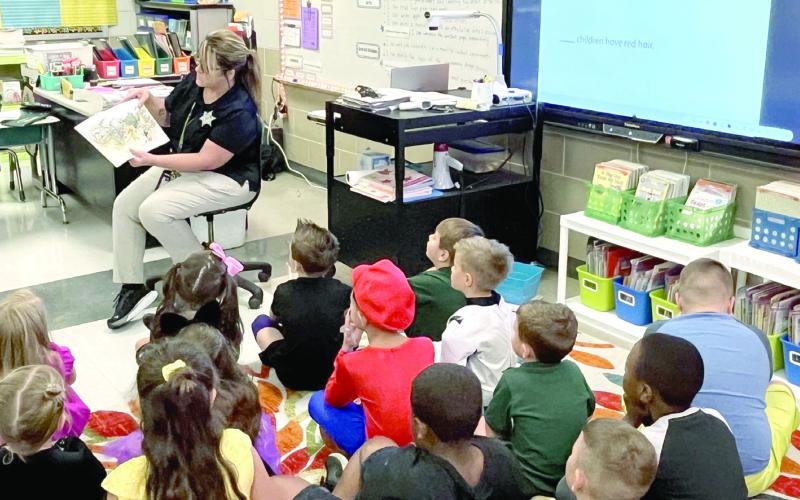SBSO Public Information Officer Kim Gritter read several books to Joseph Davies Elementary students during a visit for Literacy Week.