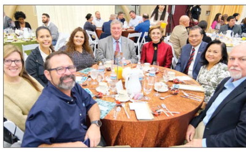 The St. Bernard School Board recently hosted its annual Day of Reflection to commemorate its legacy of learning. In addition to food and fellowship, the breakfast also paid homage to many of the school district’s community partners. Pictured are members of the St. Bernard Tourist Commission along with honored guests from both the Republic of the Philippines and the Kingdom of Spain in Louisiana.
