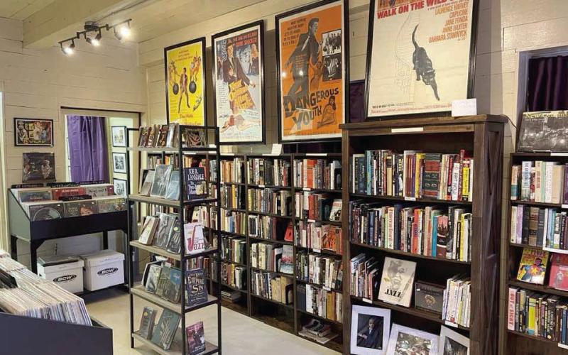 An array of vintage records, books and photo gallery can be found within the shop.