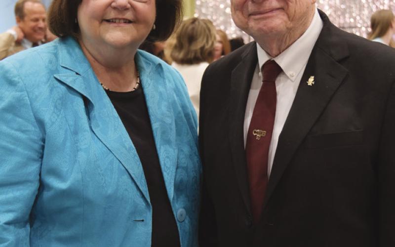 Superintendent Doris Voitier and Chalmette High Principal Emeritus Wayne Warner.