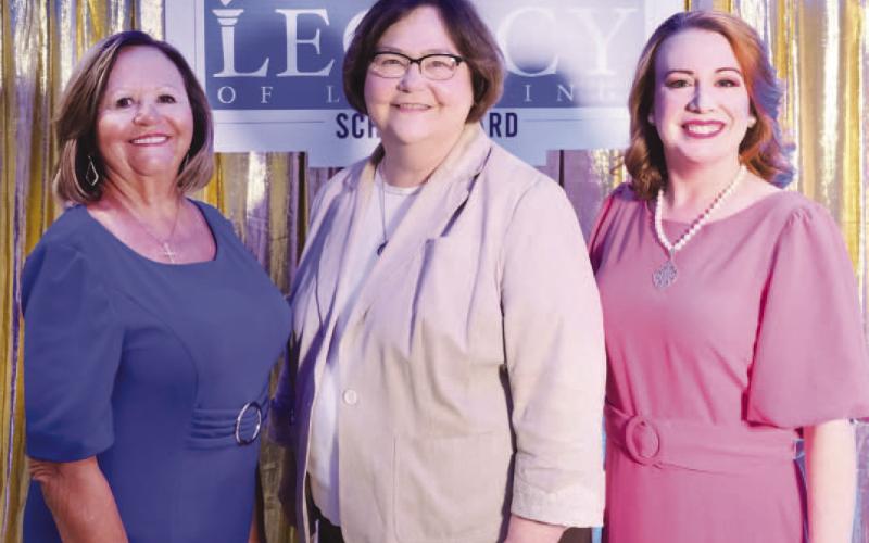 School Board President Diana Dysart, Doris Voitier, School Board Vice President Dr. Katherine Lemoine.