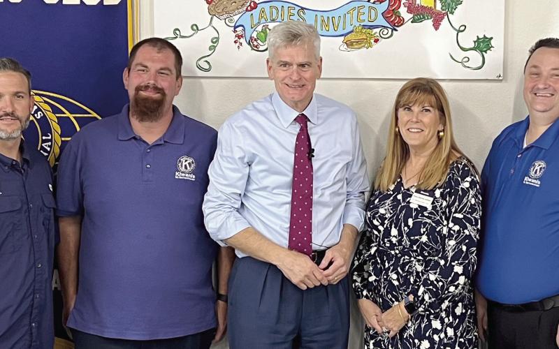 Pictured is US Senator Bill Cassidy (center) with St. Bernard Council Members and Kiwanis Club Members.