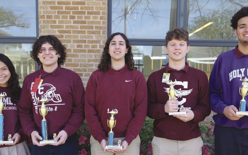 'Senior Division Team': Kimberly Quintanilla, Christian Miller, Trey Meyers, Kevin Roussell, Kristion Thomas