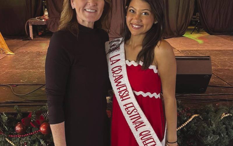Pageant Director Erin Bigner and Louisiana Crawfish Festival Queen Atianna Nicole Sinegal, an 18 year-old student at the University of Lafayette.