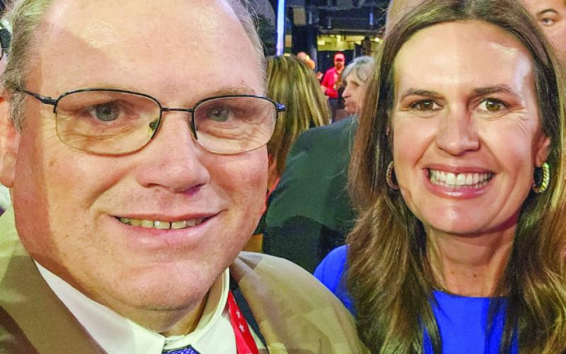 State Representative Mike Bayham with Arkansas Governor Sarah Huckabee Sanders.