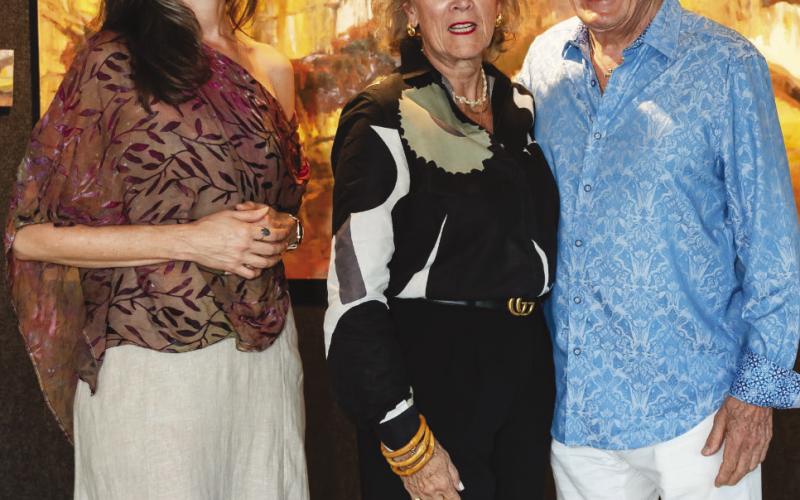 Sabrina Schmidt, Kate Baragona, and Sidney Torres at the premiere opening of the private art gallery Chickasaw Sptings. Photo: Edward Miller / Magnolia Films