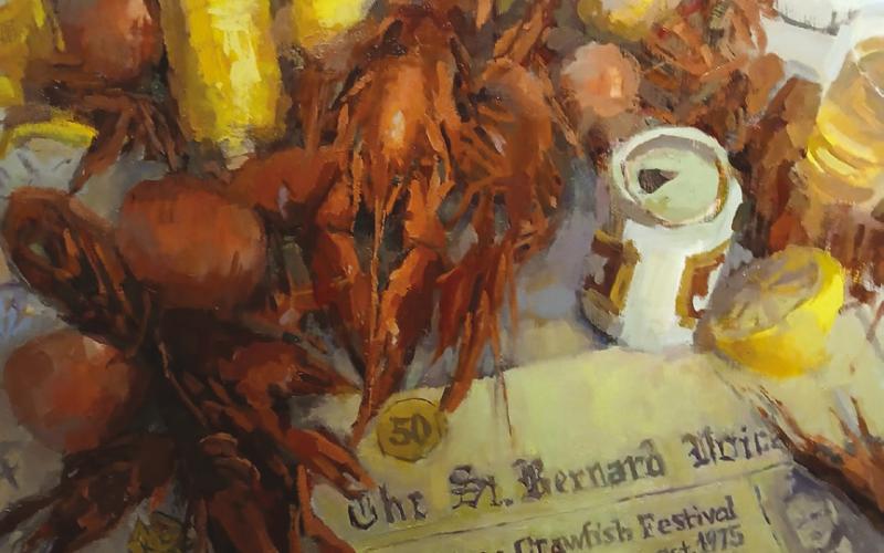 A Sabrina Schmidt painting dear to the heart of the St. Bernard Voice or is that the appetite? Photo: Edward Miller / Magnolia Films