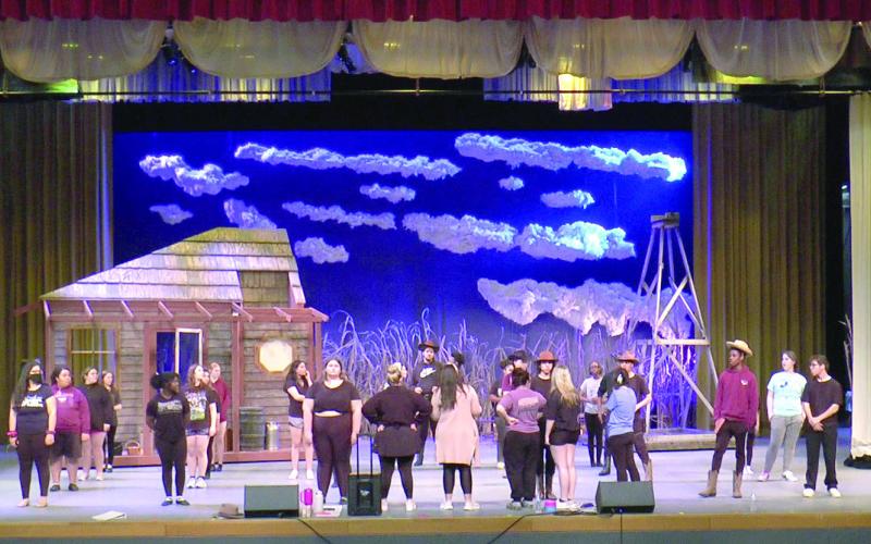 A scene from the upcoming 'Broadway St. Bernard' production of 'Oklahoma.' It is going to be fabulous.