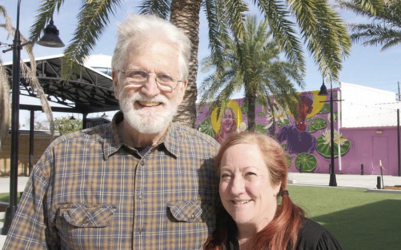 Don Marshall of the Jazz and Heritage foundation and Jennifer Waed of Art Conscious at the new Art Park in Arabi.