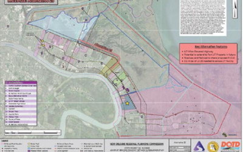 Alternative 25 is the shortest of the three proposed elevated highway routes. It is only 4.7 miles long and would require truck trac to utilize existing roadways.
