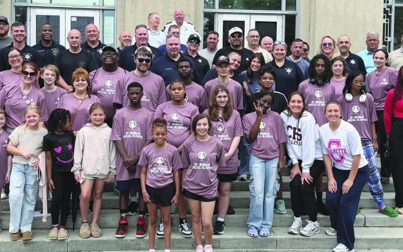 Sheri James Pohlmann and members of the St. Bernard Sheri 's O ce joined parish o cials and dignitaries Friday, May 22 on the steps of the St. Bernard Courthouse to cheer on St. Bernard Special Olympics participants as they prepared to depart for the 2026 Special Olympics Louisiana State Summer Games, scheduled for May 2224 at Southeastern Louisiana University in Hammond. For more information about the Summer Games, visit https://specialolympicsla.org/.