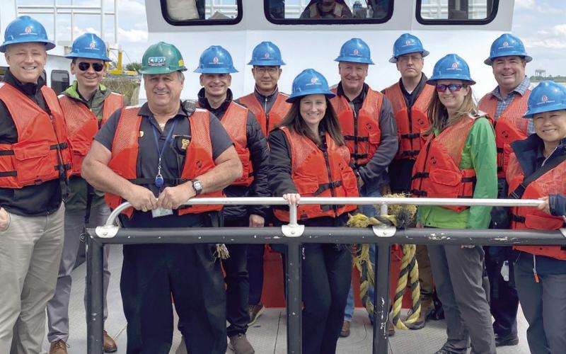 The National Security and Resource Strategy graduates took a boat tour to see and experience the Mississippi River.