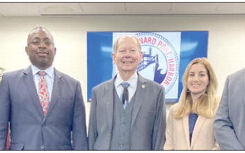 The St. Bernard Port, Harbor and Terminal District Board of Commissioners of 2023 are pictured, from left: Rachel L. Nunez (Treasurer), Larry M. Aisola Jr. (Secretary), Walter J. Cure IV (Vice President), Jeanne E. Ferrer (President) and Drew M. Heaphy, (Executive Director). Photo provided by St. Bernard Port, Harbor and Terminal District