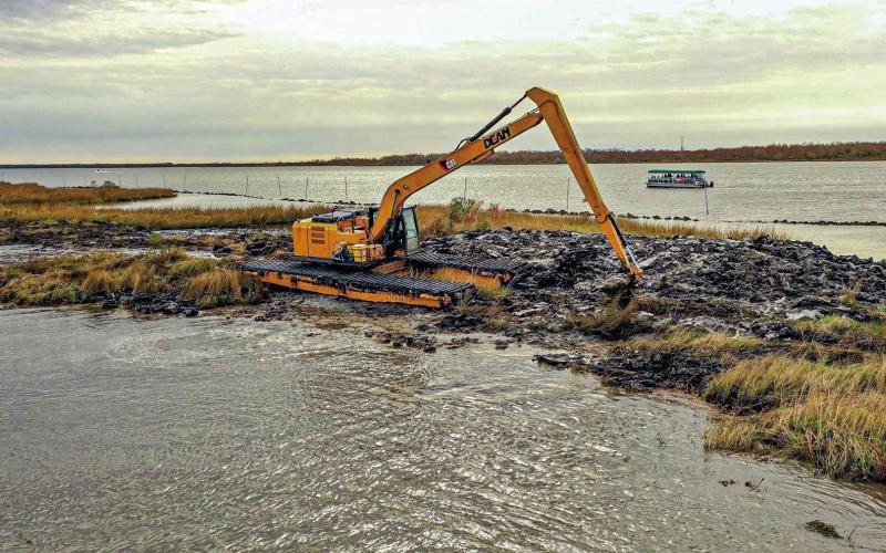 Those who participated in the tour got an overview of past, current, and future projects aimed at restoring the coast of St. Bernard Parish. Photo provided by CPRA