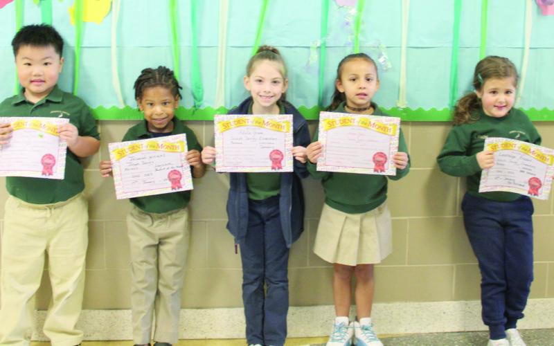 The Joseph Davies Elementary’s Kindergarten Students of the Month for January 2023 are Timmy Phan, Jeremiah Williams, Adalie Groom, Alayna Funez and Lauralyn Frazier.