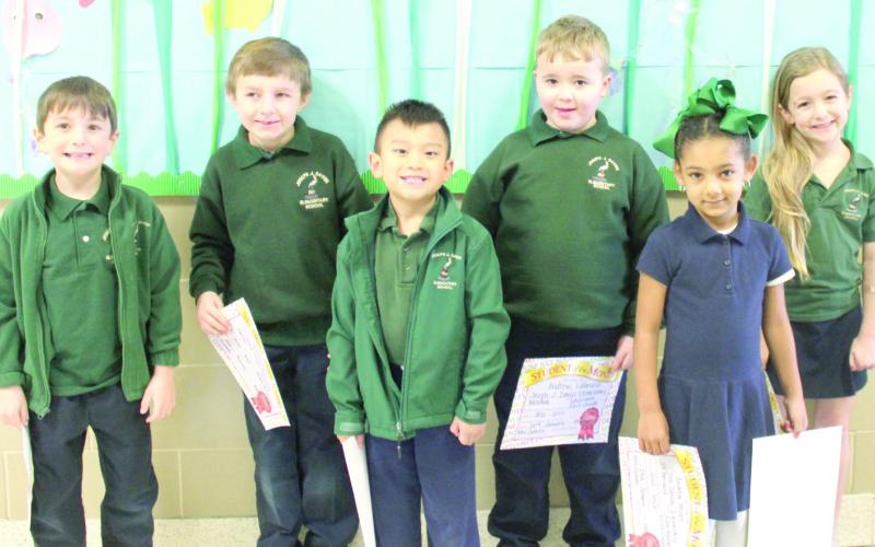 Pictured are Joseph Davies Elementary’s First Grade Students of the Month for January 2023: Andrew Labruzzi, Jensen Nguyen, Lane Blum, Kamille Grosch and Andrea Minor.