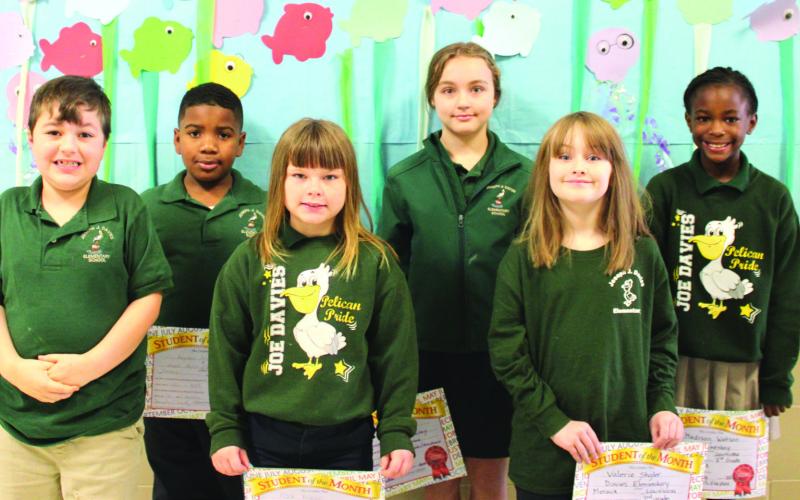 Pictured are Joseph Davies Elementary’s Third Grade Students of the Month for January 2023: Madison Watson, Kenlie Rabalais, Valerie Stigler, Rose Broen, Kayden Johnson and Max Armstrong.