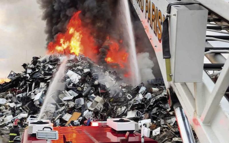 Fire Erupts at Paris Rd. Scrap Business