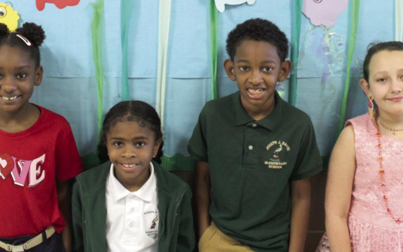 Second Grade: Journey Robinson, Desmond Washington, Rose Townsend and Journee Hawkins