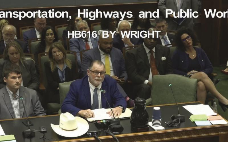 CAO Donnie Bourgeois and Parish President Louis Pomes speak in support of HB 616, highlighting the need of The St. Bernard Transportation Corridor Project if LIT develops