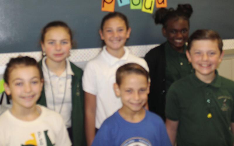 Fifth Grade Kennedy Hammers, Aubrey Robin, Jaiden Trosclair, Dalace Tate, Jorja Hentze and Jackson Hartline