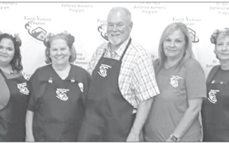 Pictured are the Family Violence Program of St. Bernard's trivia volunteers this past Saturday at Docville. From left: Lisamarie Brandon (President), Gail Gowland (Executive Director), Michael Chutz (Vice President), Dawn Asevado (FVPSB), and Mary Ann Bazile (Board Member).