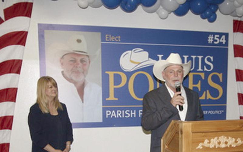 Parish President-Elect Louis Pomes humbly thanked all who helped him to victory. He stressed his positive approach in the campaign and promised to serve all the people of St. Bernard going forward. Photo by Jimmy Delery